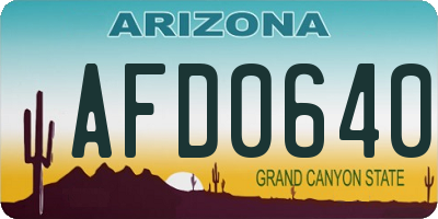 AZ license plate AFD0640
