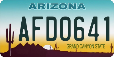 AZ license plate AFD0641