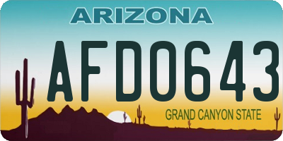 AZ license plate AFD0643
