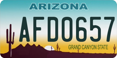 AZ license plate AFD0657