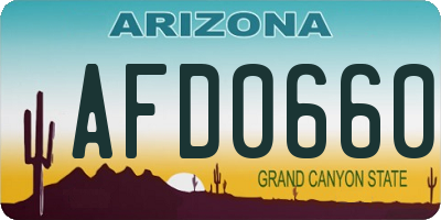 AZ license plate AFD0660