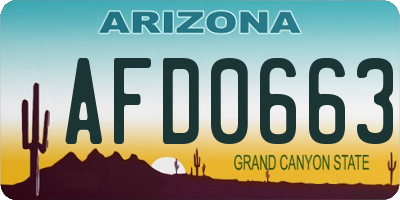 AZ license plate AFD0663