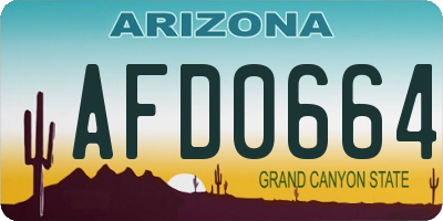 AZ license plate AFD0664