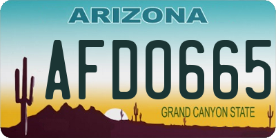 AZ license plate AFD0665