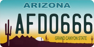 AZ license plate AFD0666