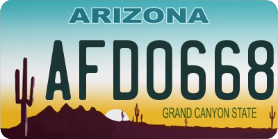 AZ license plate AFD0668