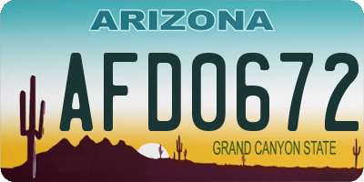 AZ license plate AFD0672