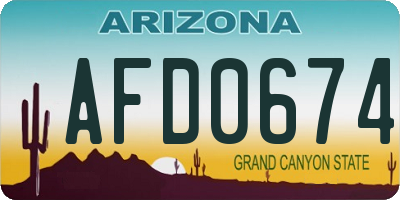 AZ license plate AFD0674