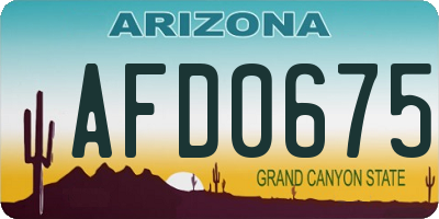 AZ license plate AFD0675