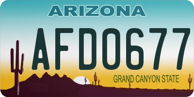 AZ license plate AFD0677