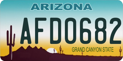 AZ license plate AFD0682