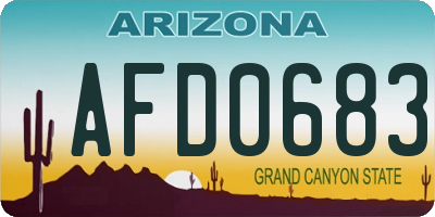 AZ license plate AFD0683