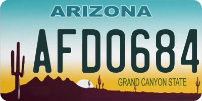 AZ license plate AFD0684