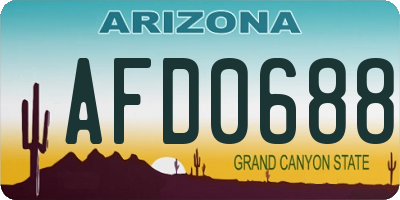 AZ license plate AFD0688