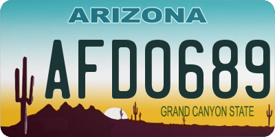 AZ license plate AFD0689