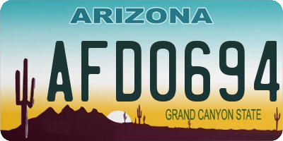 AZ license plate AFD0694