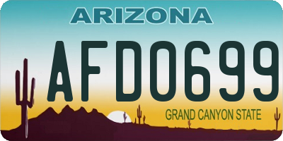 AZ license plate AFD0699