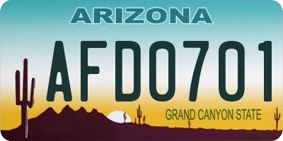 AZ license plate AFD0701