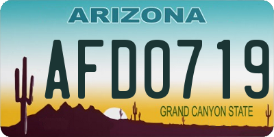 AZ license plate AFD0719