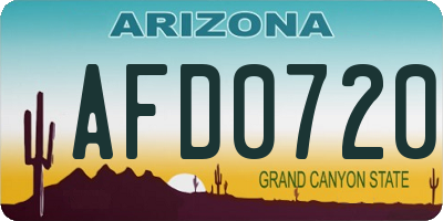 AZ license plate AFD0720