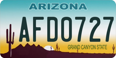 AZ license plate AFD0727