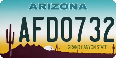 AZ license plate AFD0732