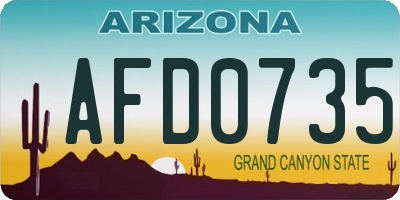 AZ license plate AFD0735