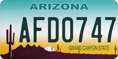 AZ license plate AFD0747