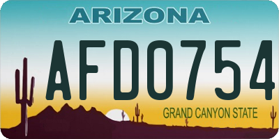 AZ license plate AFD0754
