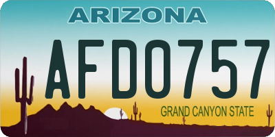 AZ license plate AFD0757