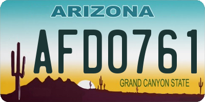 AZ license plate AFD0761