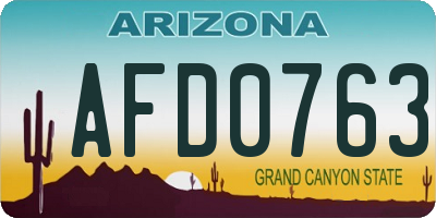 AZ license plate AFD0763