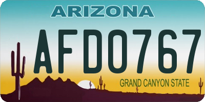 AZ license plate AFD0767