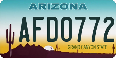 AZ license plate AFD0772
