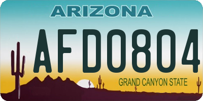 AZ license plate AFD0804