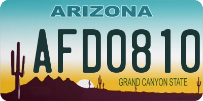 AZ license plate AFD0810
