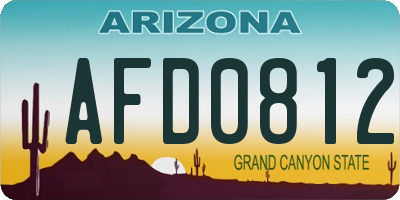 AZ license plate AFD0812