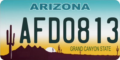 AZ license plate AFD0813