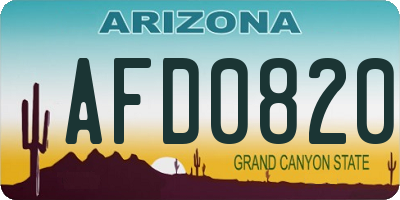 AZ license plate AFD0820