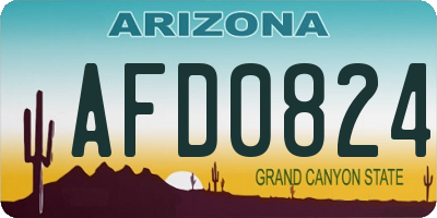 AZ license plate AFD0824