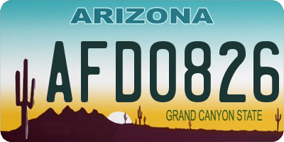 AZ license plate AFD0826