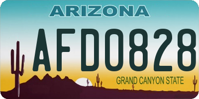 AZ license plate AFD0828