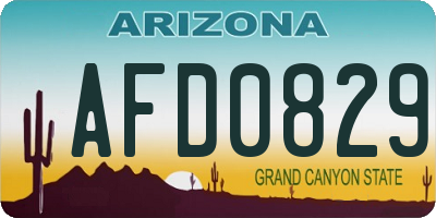 AZ license plate AFD0829