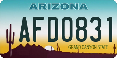 AZ license plate AFD0831