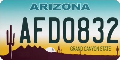 AZ license plate AFD0832