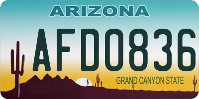 AZ license plate AFD0836