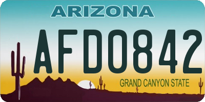 AZ license plate AFD0842