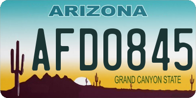 AZ license plate AFD0845