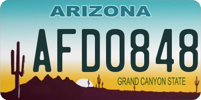AZ license plate AFD0848