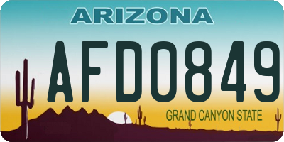 AZ license plate AFD0849